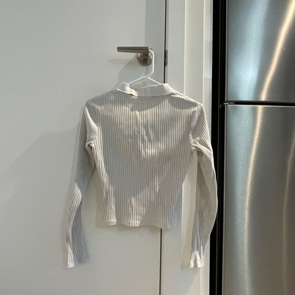 Long sleeve, white, button-up shirt (small) - Picture 2 of 2